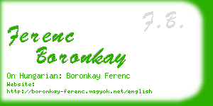 ferenc boronkay business card